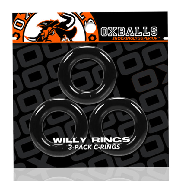 3-Ring Peniskäfig Oxballs Willy Rings Pack Black (3 uds)