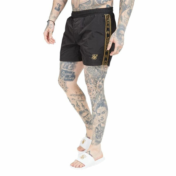 Costume da Bagno Uomo SikSilk Crushed Tape Nero