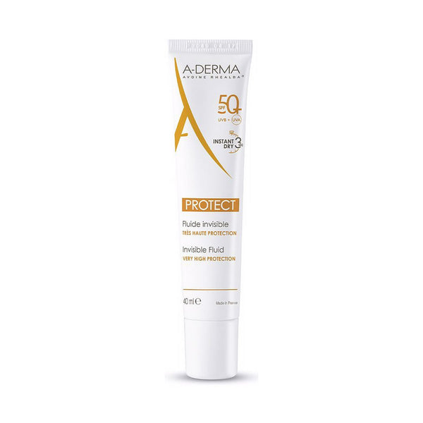 Protezione Solare Viso A-Derma Protect Fluide Invisible SPF 50+ (40 ml)