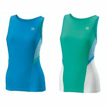 Canotta Donna Wilson Glamour Verde Reversibile Tennis Azzurro