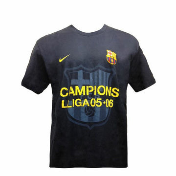 Maglia da Calcio a Maniche Corte Uomo F.C. Barcelona Campions Lliga 05-06 Blu scuro