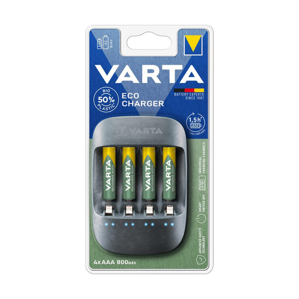 Ladegerät + Akkus Varta 57680 AA/AAA 4 Batterien