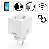 Intelligenter Stecker Hama | Enchufe Inteligente WLAN (3680 W, Compatible con Alexa y con Google Home, Sin puerta de enlace), Co