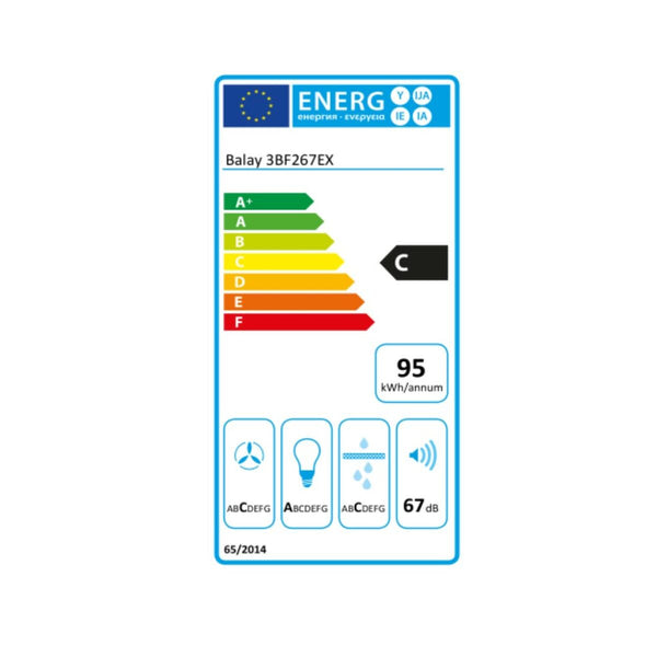 Konventioneller Rauchfang Balay 3BF267EX 690 m³/h 65 dB 252W Silberfarben Stahl
