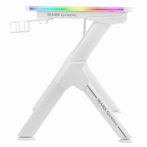 Tavolo Mars Gaming MGDXL RGB LED RGB Bianco Acciaio 160 x 60 cm