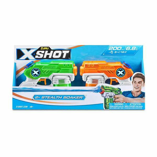 Pistola ad Acqua X-Shot Warfare Double Small Stealth 2 Pezzi 16 x 13 x 3 cm