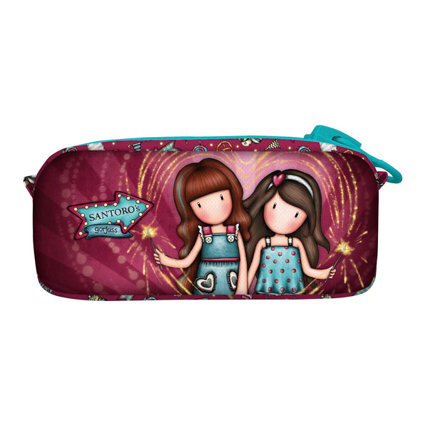 Necessaire per la Scuola Gorjuss Fireworks Rosso Granato (21.5 x 10.5 x 7 cm)