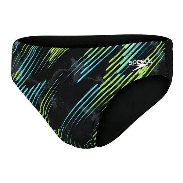 Herren Badehose Speedo Allover 7cm Brief Schwarz