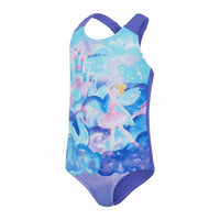 Costume da Bagno Bambina Speedo Digital Placement Azzurro