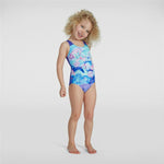 Costume da Bagno Bambina Speedo Digital Placement Azzurro