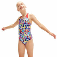 Costume da Bagno Bambina Speedo Digital Allover Splashback Nuoto Azzurro