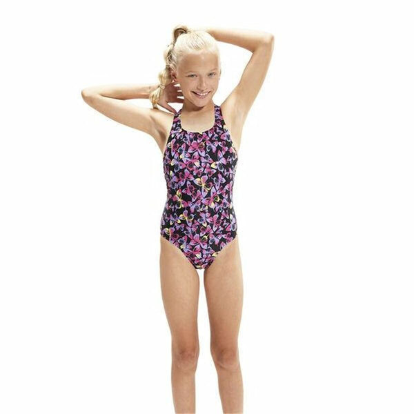 Costume da Bagno Bambina Speedo Allover Medalist Nuoto Nero