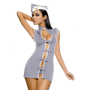 Costume Hostess Grigio L/XL Obsessive 54982