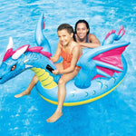 Figura Gonfiabile per Piscina Intex Dragon Azzurro