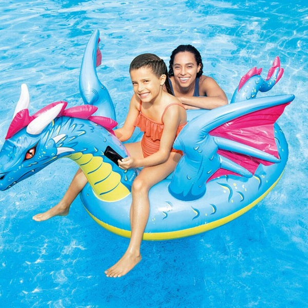 Figura Gonfiabile per Piscina Intex Dragon Azzurro