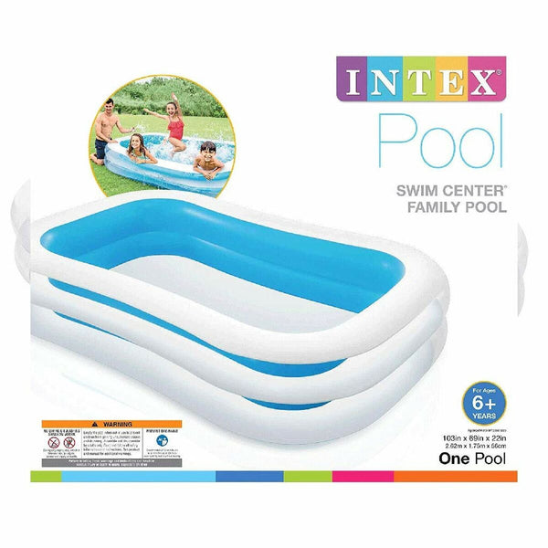 Aufblasbarer Pool Intex 56483 770 L (262 x 175 x 56 cm) Blau/Weiß 262 x 175 x 56 cm