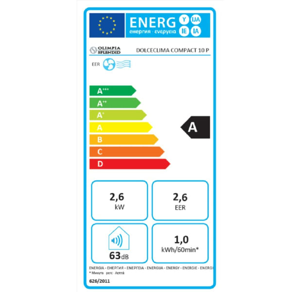 Condizionatore d'aria portatile Olimpia Splendid Dolceclima Compact 10P 10000 BTU/h Bianco A 1000 W