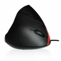 Mouse Ergonomico Ottico Ewent EW3156 1000 dpi USB Nero Rosso/Nero