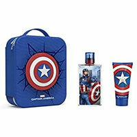 Cofanetto Profumo Bambini Cartoon Capitan America Neceser Lote Captain America 3 Pezzi 2 Pezzi