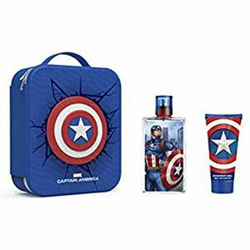 Set mit Kinderparfüm Cartoon Capitan America Neceser Lote Captain America 3 Stücke 2 Stücke