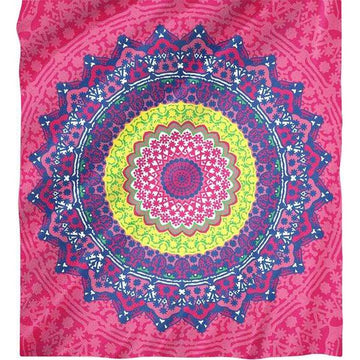 Pareo Secaneta Ilha Doppia Mandala Lampone 100 % cotone 210 x 230 cm