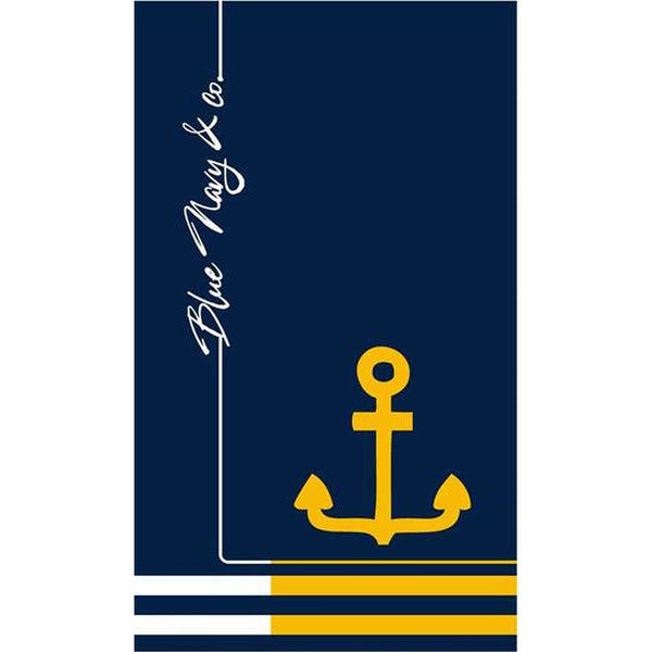 Telo da Mare Secaneta Navy Ancora Jacquard 100 x 170 cm