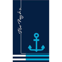 Telo da Mare Secaneta Navy Ancora Jacquard 100 x 170 cm