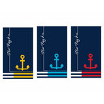 Telo da Mare Secaneta Navy Ancora Jacquard 100 x 170 cm