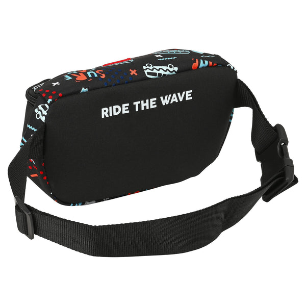 Marsupio Safta Surf Camp Nero Arancio Azzurro Chiaro (23 x 14 x 9 cm)