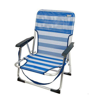 Gepolsterte Campingstuhl Colorbaby 55 x 35 x 72 cm Weiß Marineblau