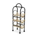 Portabottiglie Rotondo Versa Metallo Rattan Legno MDF (18 x 12 x 43,5 cm) (12 x 43,5 x 18 cm)