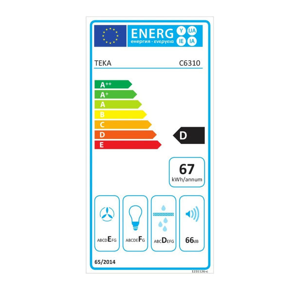 Cappa Classica Teka C6029C 60 cm 235 m3/h 66 dB 186W Bianco