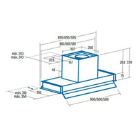 Konventioneller Rauchfang Cata CORONA X70 70 cm 850 m3/h 280W A