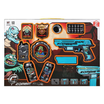 Playset Zombie Shot Pistola a Freccette Azzurro (50 x 35 cm)