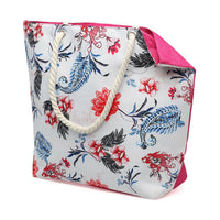 Borsa da Mare 55,5 x 39 cm Rosa Fiori Rosso