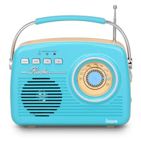 Tragbares Bluetooth-Radio Lauson RA142 Blau Creme AM/FM Vintage