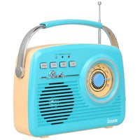 Tragbares Bluetooth-Radio Lauson RA142 Blau Creme AM/FM Vintage