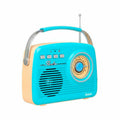 Radio Portatile Bluetooth Lauson RA142 Azzurro Crema AM/FM Vintage