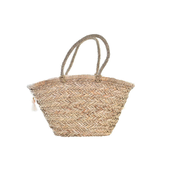 Borsa DKD Home Decor Bianco Multicolore Naturale Metallo 59 x 16 x 30 cm