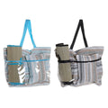 Borsa da Mare DKD Home Decor 44 x 23 x 62 cm Tela Grigio Azzurro Marrone Verde PVC (2 Unità)