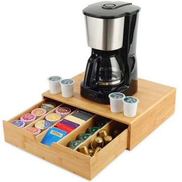 Organizer für Kaffeekapseln DKD Home Decor natürlich Bambus 35,3 x 30 x 8,5 cm