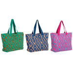 Borsa da Mare DKD Home Decor Azzurro Verde Arancio Fucsia 55 x 14 x 35 cm (3 Unità)