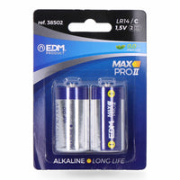 Batterie Alcaline EDM Max Pro II Long Life LR14 1,5 V Tipo C (2 Unità)