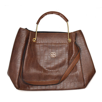 Borsa Donna Madamra 128-SIYAH-BROWN Marrone (30 x 26 x 12 cm)