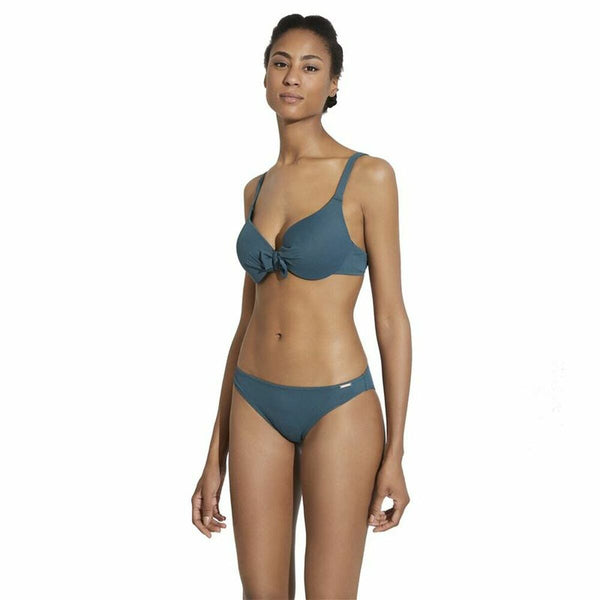 Slip Ysabel Mora Liscio Verde Bikini Azzurro