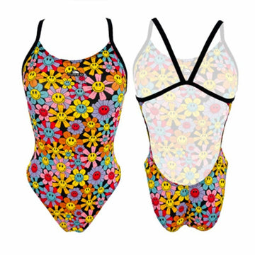 Costume da Bagno Donna Turbo Turbo Teen Fun-Daisies  Nero