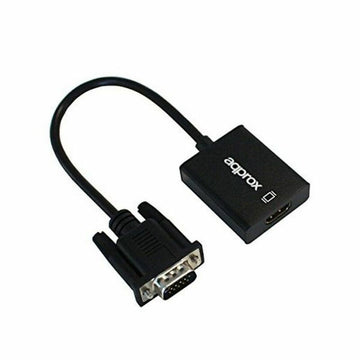 Adattatore VGA con HDMI con Audio approx! APPC25 3,5 mm Micro USB 20 cm 720p/1080i/1080p Nero