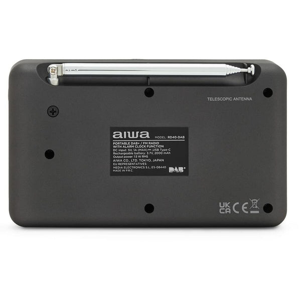 Radio Aiwa RD40DABBK Schwarz 2000 mAh