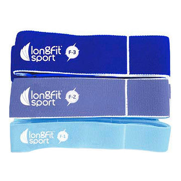 Fasce elastiche di resistenza LongFit Sport   Azzurro 3 Pezzi