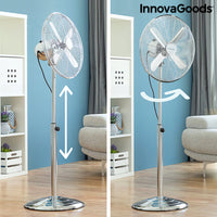 Freistehender Ventilator Chrome Retro InnovaGoods Ø 40 cm 55W 55 W (Restauriert A)